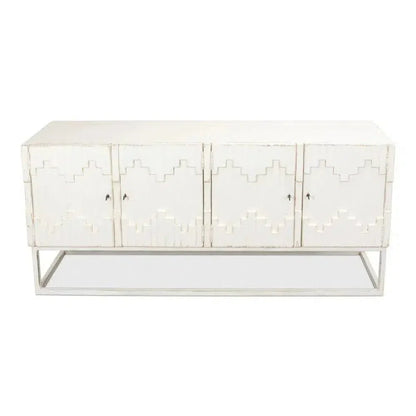 Aztec White Sideboard Black Buffet for Dining Room - LOOMLAN - Sarreid - Sideboards