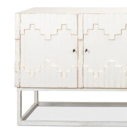 Aztec White Sideboard Black Buffet for Dining Room - LOOMLAN - Sarreid - Sideboards