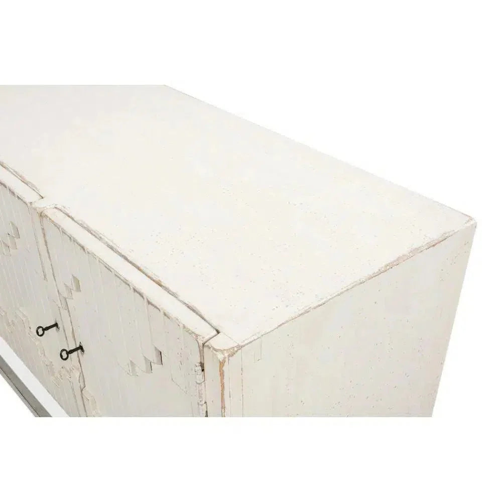 Aztec White Sideboard Black Buffet for Dining Room - LOOMLAN - Sarreid - Sideboards