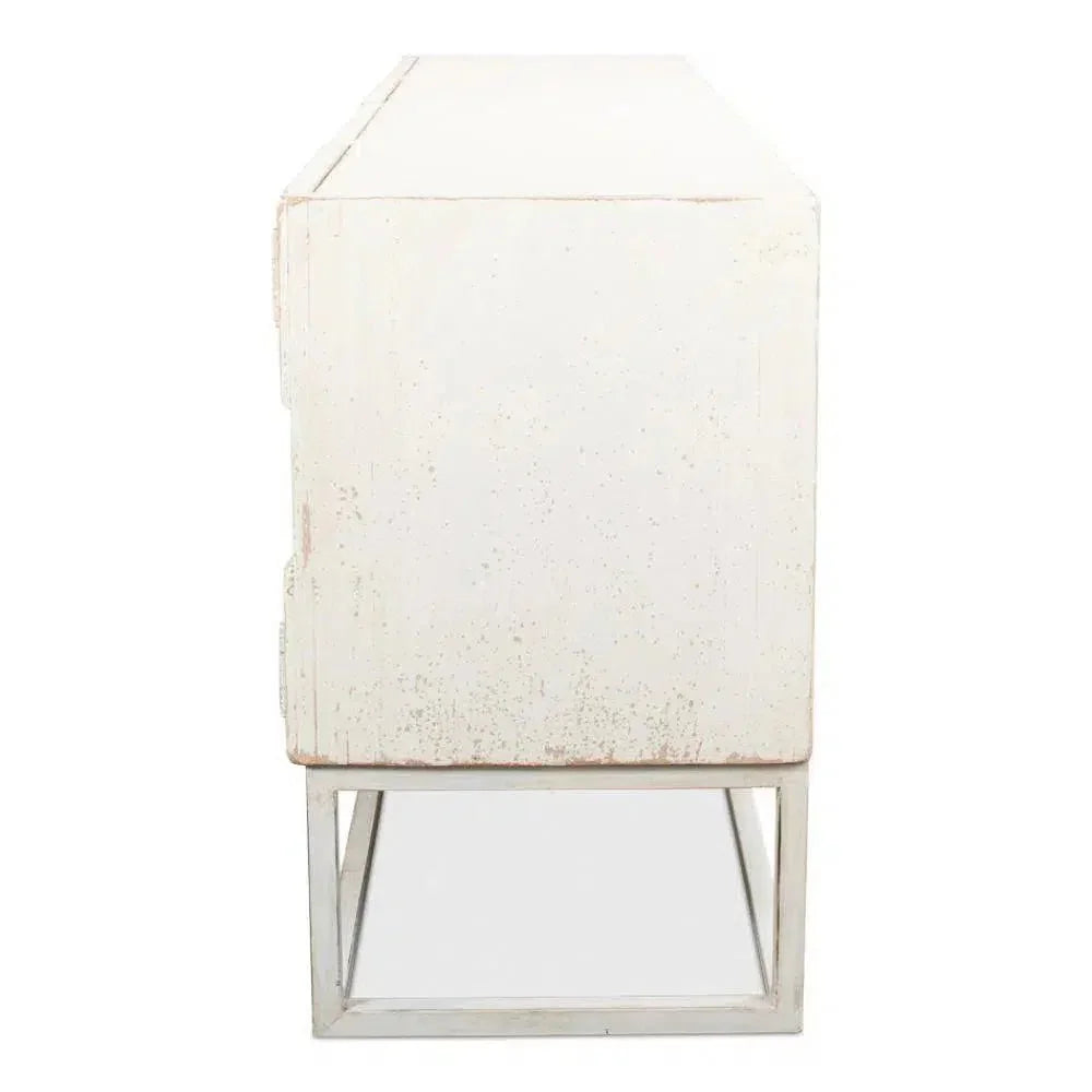 Aztec White Sideboard Black Buffet for Dining Room - LOOMLAN - Sarreid - Sideboards