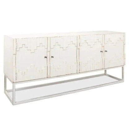 Aztec White Sideboard Black Buffet for Dining Room - LOOMLAN - Sarreid - Sideboards