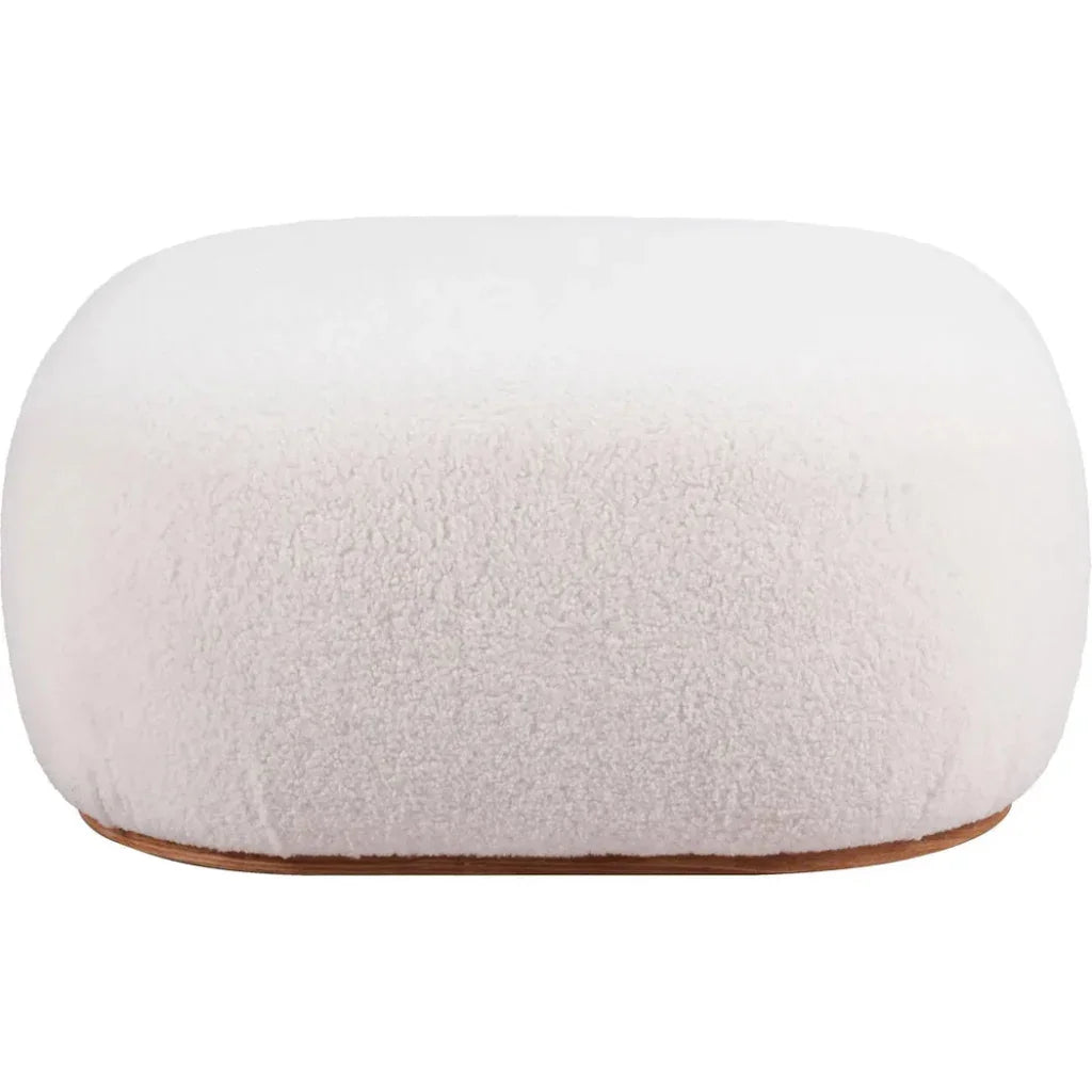 Azua Wood Cream Ottoman - LOOMLAN - Zuo Modern - Ottomans