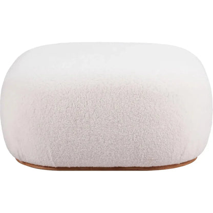 Azua Wood Cream Ottoman - LOOMLAN - Zuo Modern - Ottomans