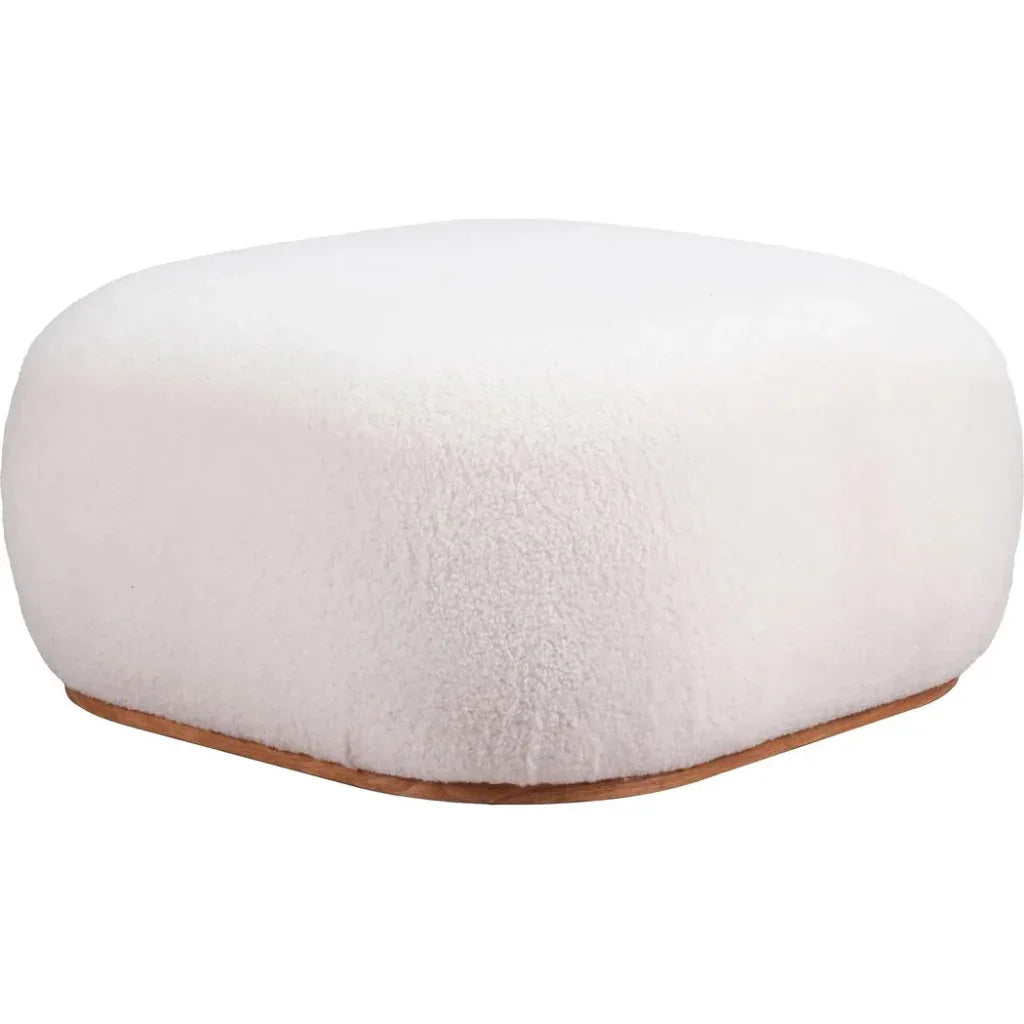 Azua Wood Cream Ottoman - LOOMLAN - Zuo Modern - Ottomans