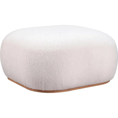 Azua Wood Cream Ottoman - LOOMLAN - Zuo Modern - Ottomans