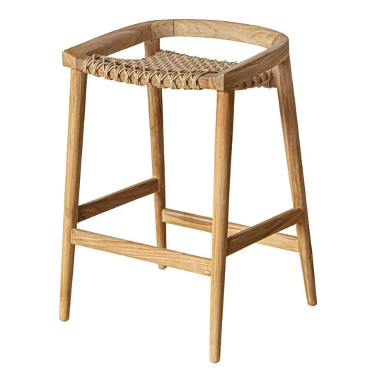 Azur Wooden Patio Counter Stool-Outdoor Counter Stools-Artesia-LOOMLAN