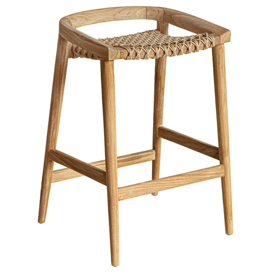Azur Wooden Patio Counter Stool-Outdoor Counter Stools-Artesia-LOOMLAN