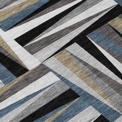 Azura Black Washable Indoor-Outdoor Rug-Outdoor Rugs-LOOMLAN Rugs-LOOMLAN