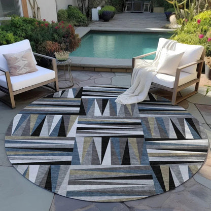 Azura Black Washable Indoor-Outdoor Rug-Outdoor Rugs-LOOMLAN Rugs-LOOMLAN