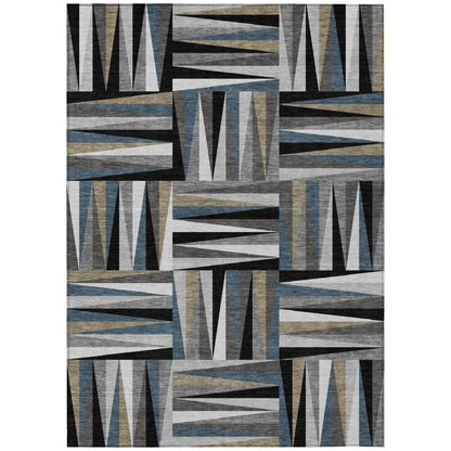 Azura Black Washable Indoor-Outdoor Rug-Outdoor Rugs-LOOMLAN Rugs-2'6" x 3'10"-LOOMLAN