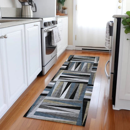 Azura Black Washable Indoor-Outdoor Rug-Outdoor Rugs-LOOMLAN Rugs-LOOMLAN