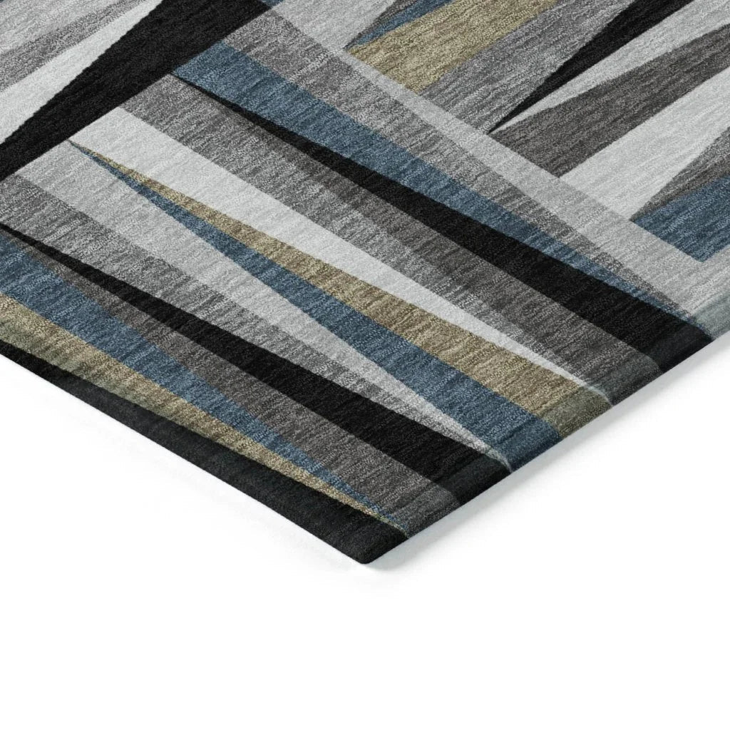 Azura Black Washable Indoor-Outdoor Rug-Outdoor Rugs-LOOMLAN Rugs-LOOMLAN