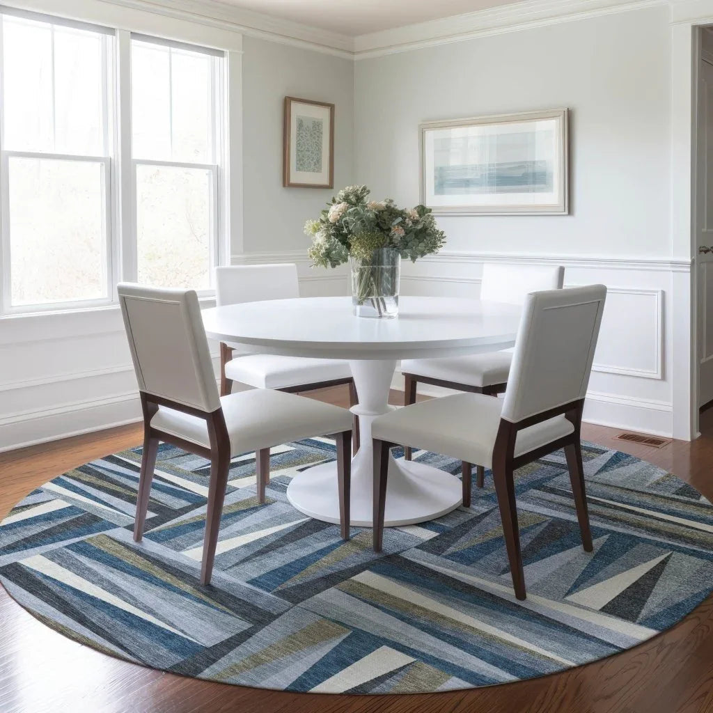 Azura Blue Washable Indoor-Outdoor Rug-Outdoor Rugs-LOOMLAN Rugs-LOOMLAN