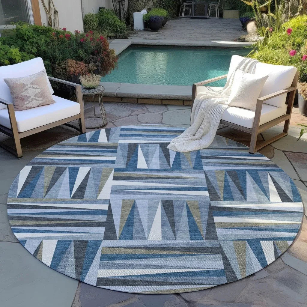 Azura Blue Washable Indoor-Outdoor Rug-Outdoor Rugs-LOOMLAN Rugs-LOOMLAN