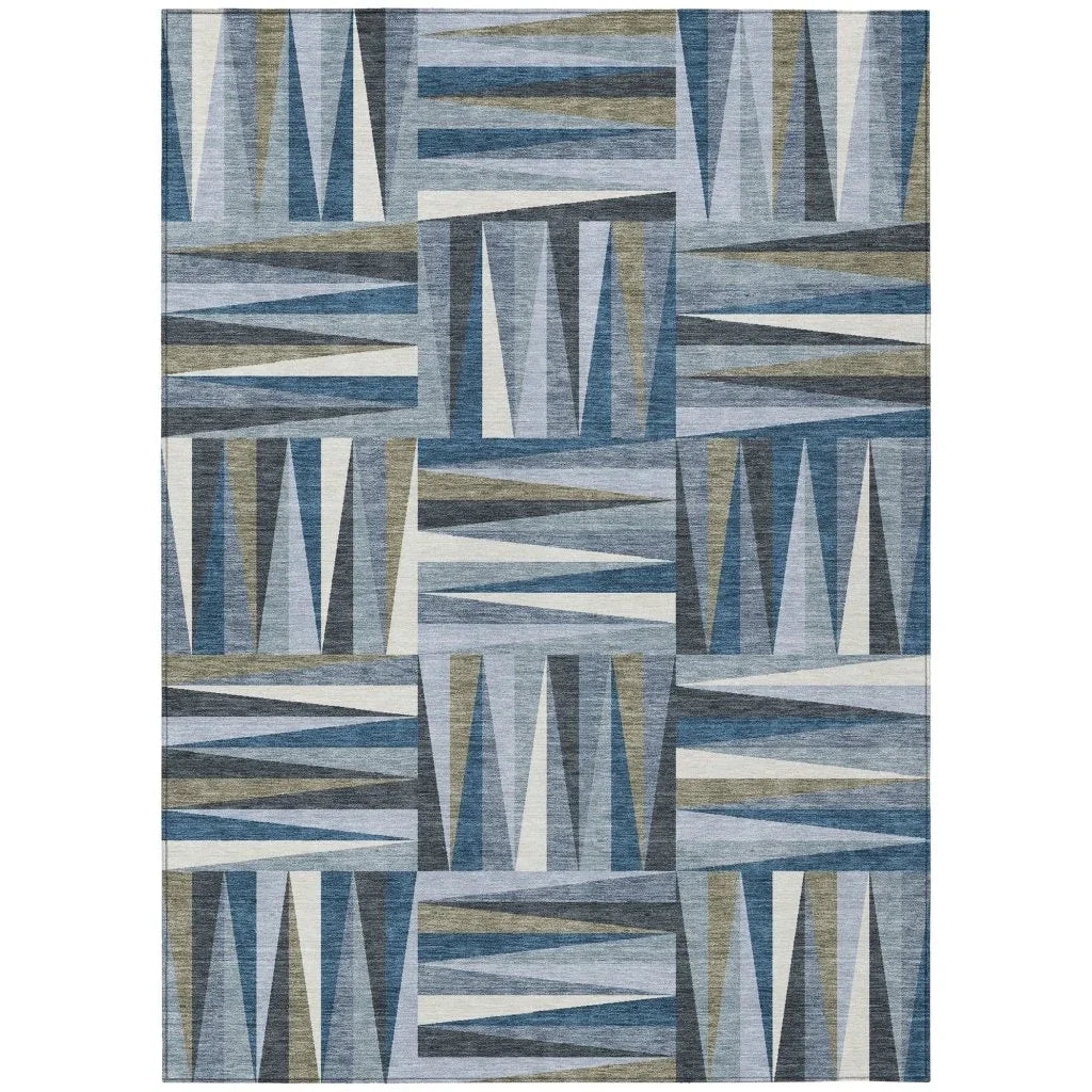 Azura Blue Washable Indoor-Outdoor Rug-Outdoor Rugs-LOOMLAN Rugs-2'6" x 3'10"-LOOMLAN