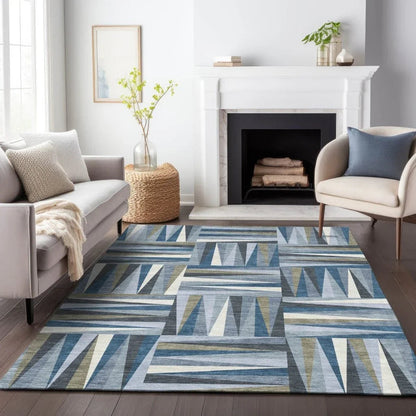 Azura Blue Washable Indoor-Outdoor Rug-Outdoor Rugs-LOOMLAN Rugs-LOOMLAN