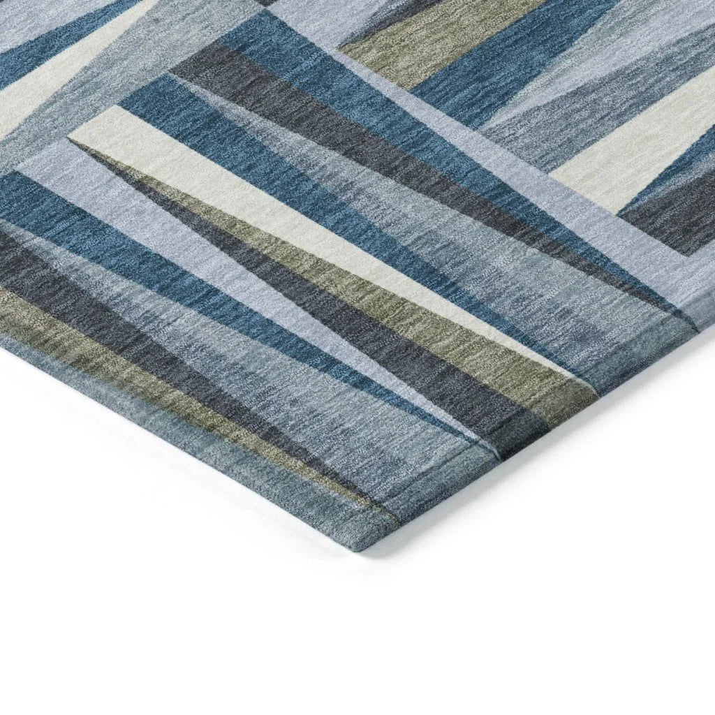 Azura Blue Washable Indoor-Outdoor Rug-Outdoor Rugs-LOOMLAN Rugs-LOOMLAN