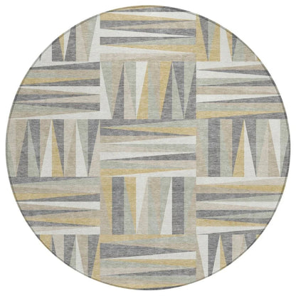 Azura Brown Washable Indoor-Outdoor Rug-Outdoor Rugs-LOOMLAN Rugs-8' x 8'-LOOMLAN