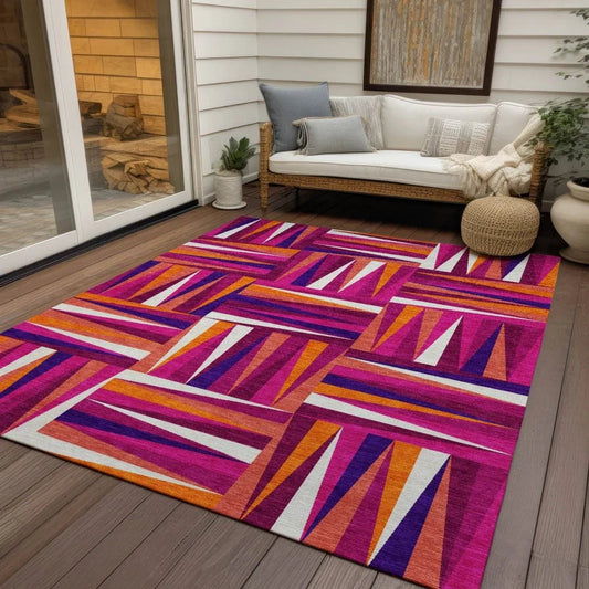Azura Garnet Washable Indoor-Outdoor Rug-Outdoor Rugs-LOOMLAN Rugs-LOOMLAN