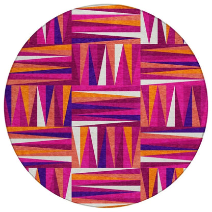 Azura Garnet Washable Indoor-Outdoor Rug-Outdoor Rugs-LOOMLAN Rugs-8' x 8'-LOOMLAN