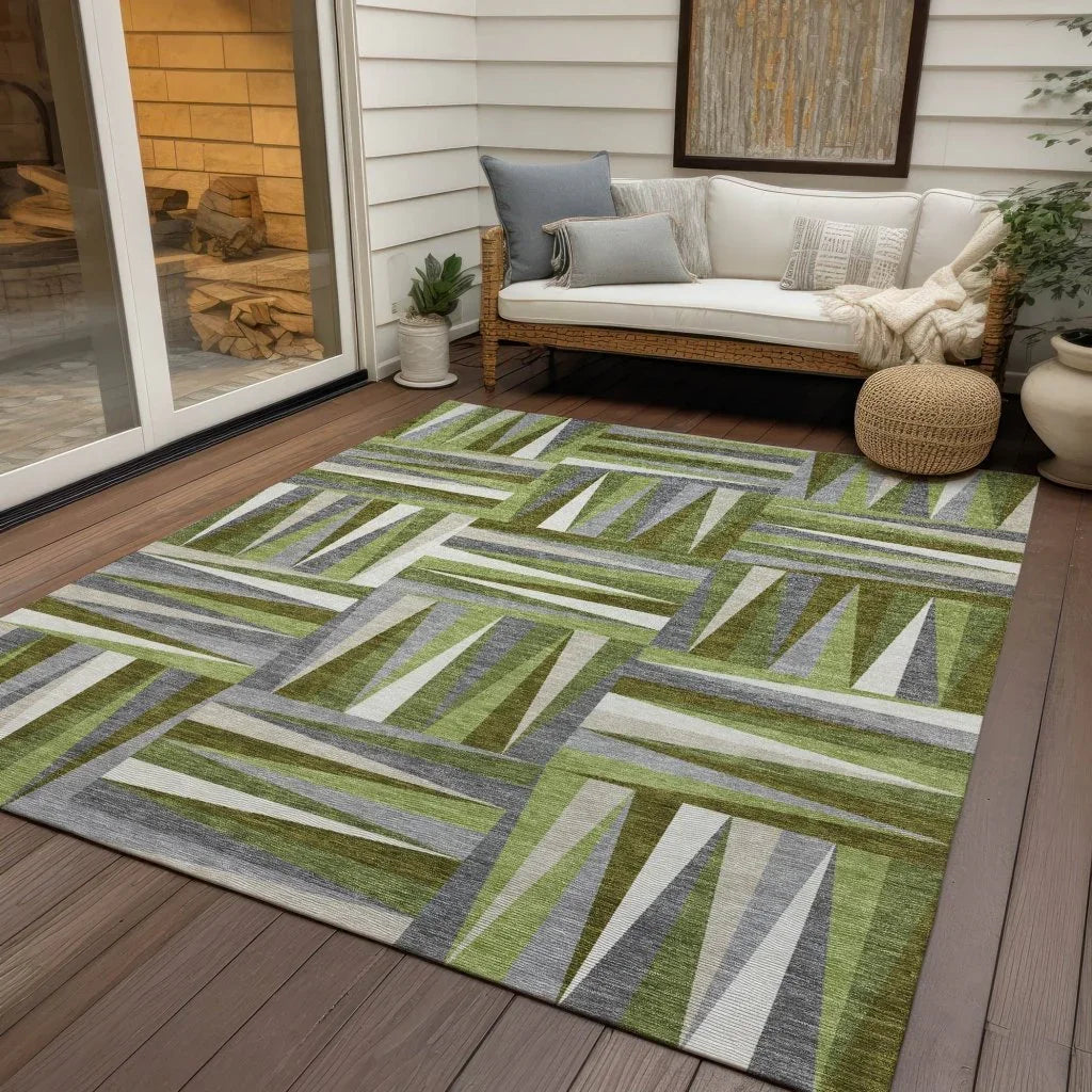 Azura Green Washable Indoor-Outdoor Rug-Outdoor Rugs-LOOMLAN Rugs-LOOMLAN