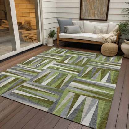 Azura Green Washable Indoor-Outdoor Rug-Outdoor Rugs-LOOMLAN Rugs-LOOMLAN