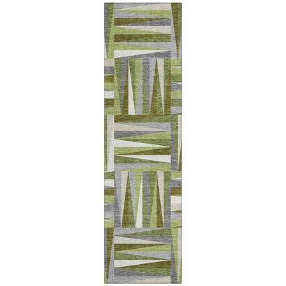 Azura Green Washable Indoor-Outdoor Rug-Outdoor Rugs-LOOMLAN Rugs-2'3" x 7'6"-LOOMLAN