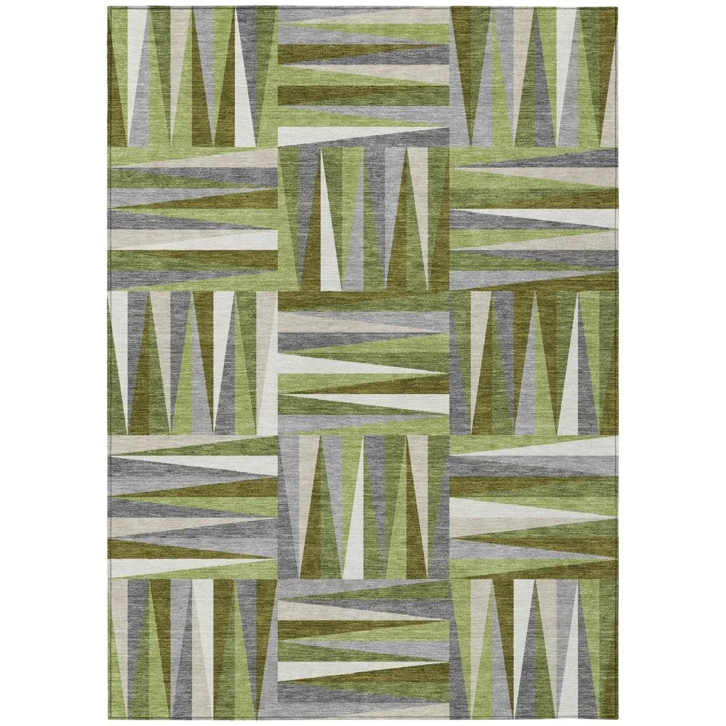 Azura Green Washable Indoor-Outdoor Rug-Outdoor Rugs-LOOMLAN Rugs-2'6" x 3'10"-LOOMLAN