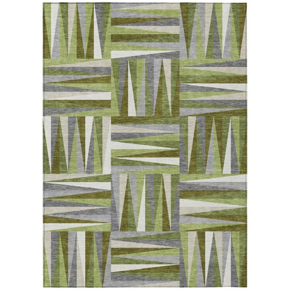 Azura Green Washable Indoor-Outdoor Rug-Outdoor Rugs-LOOMLAN Rugs-2'6" x 3'10"-LOOMLAN