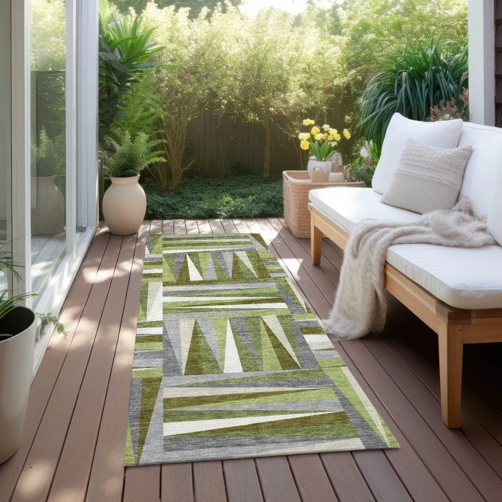 Azura Green Washable Indoor-Outdoor Rug-Outdoor Rugs-LOOMLAN Rugs-LOOMLAN