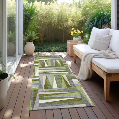 Azura Green Washable Indoor-Outdoor Rug-Outdoor Rugs-LOOMLAN Rugs-LOOMLAN