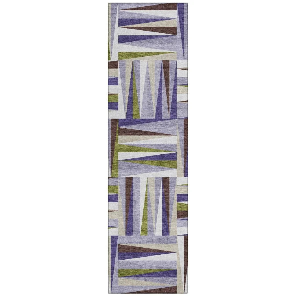 Azura Lavender Washable Indoor-Outdoor Rug-Outdoor Rugs-LOOMLAN Rugs-2'3" x 7'6"-LOOMLAN