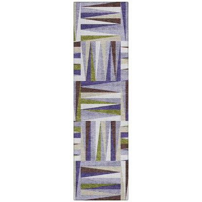 Azura Lavender Washable Indoor-Outdoor Rug-Outdoor Rugs-LOOMLAN Rugs-2'3" x 7'6"-LOOMLAN