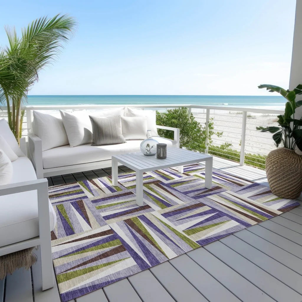 Azura Lavender Washable Indoor-Outdoor Rug-Outdoor Rugs-LOOMLAN Rugs-LOOMLAN