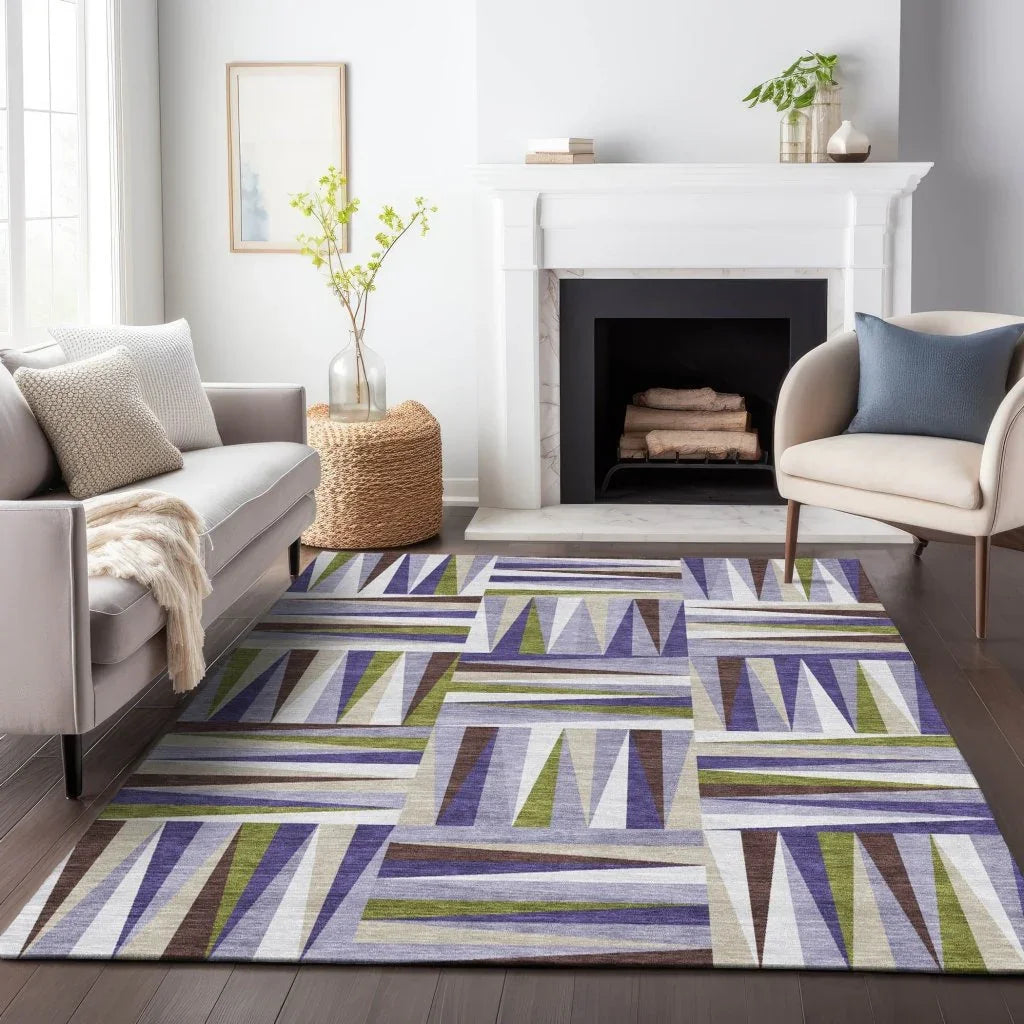 Azura Lavender Washable Indoor-Outdoor Rug-Outdoor Rugs-LOOMLAN Rugs-LOOMLAN