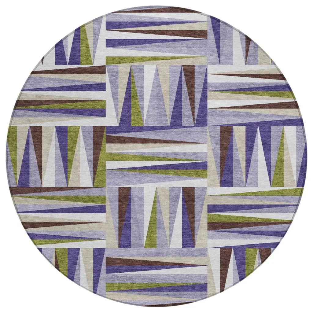 Azura Lavender Washable Indoor-Outdoor Rug-Outdoor Rugs-LOOMLAN Rugs-8' x 8'-LOOMLAN
