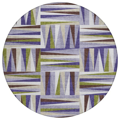 Azura Lavender Washable Indoor-Outdoor Rug-Outdoor Rugs-LOOMLAN Rugs-8' x 8'-LOOMLAN