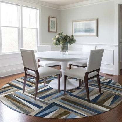 Azura Navy Washable Indoor-Outdoor Rug-Outdoor Rugs-LOOMLAN Rugs-LOOMLAN