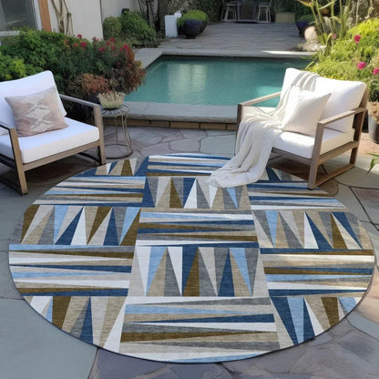 Azura Navy Washable Indoor-Outdoor Rug-Outdoor Rugs-LOOMLAN Rugs-LOOMLAN