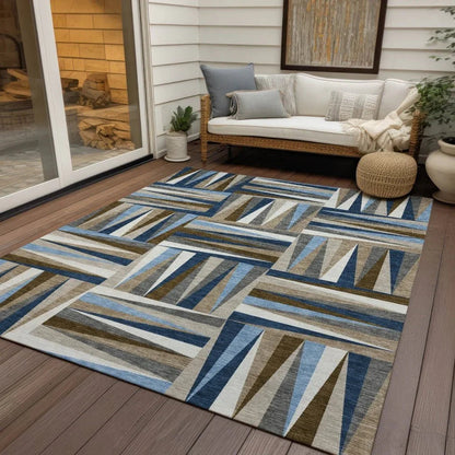 Azura Navy Washable Indoor-Outdoor Rug-Outdoor Rugs-LOOMLAN Rugs-LOOMLAN