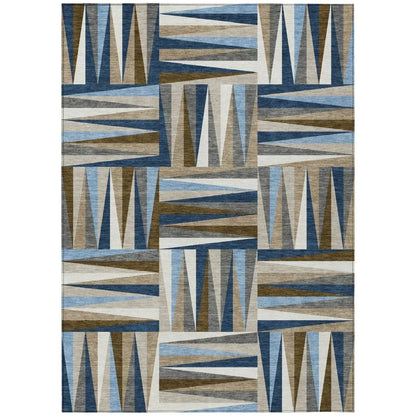Azura Navy Washable Indoor-Outdoor Rug-Outdoor Rugs-LOOMLAN Rugs-2'6" x 3'10"-LOOMLAN