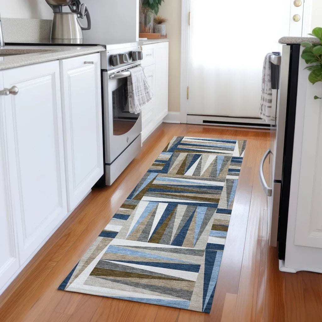 Azura Navy Washable Indoor-Outdoor Rug-Outdoor Rugs-LOOMLAN Rugs-LOOMLAN