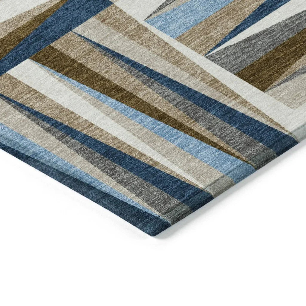 Azura Navy Washable Indoor-Outdoor Rug-Outdoor Rugs-LOOMLAN Rugs-LOOMLAN