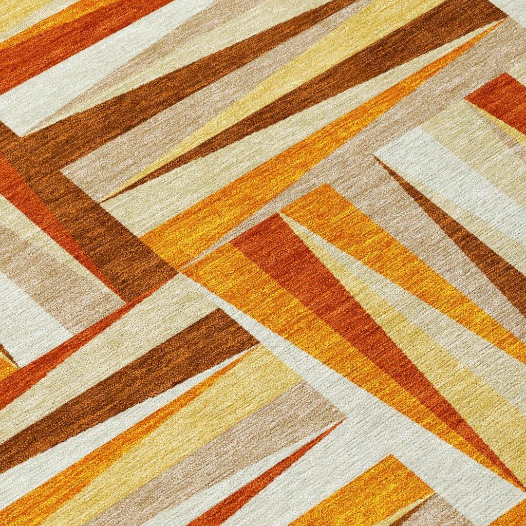 Azura Orange Washable Indoor-Outdoor Rug-Outdoor Rugs-LOOMLAN Rugs-LOOMLAN