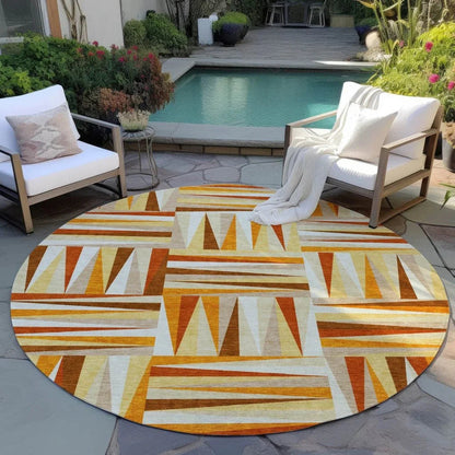 Azura Orange Washable Indoor-Outdoor Rug-Outdoor Rugs-LOOMLAN Rugs-LOOMLAN