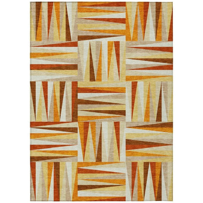Azura Orange Washable Indoor-Outdoor Rug-Outdoor Rugs-LOOMLAN Rugs-2'6" x 3'10"-LOOMLAN
