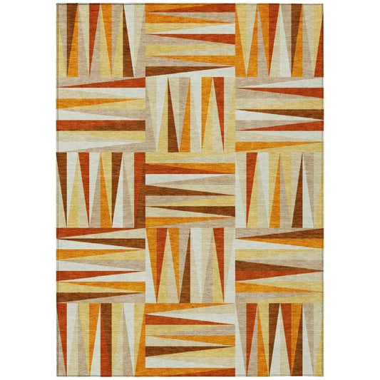 Azura Orange Washable Indoor-Outdoor Rug-Outdoor Rugs-LOOMLAN Rugs-2'6" x 3'10"-LOOMLAN