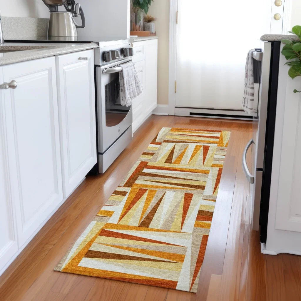 Azura Orange Washable Indoor-Outdoor Rug-Outdoor Rugs-LOOMLAN Rugs-LOOMLAN