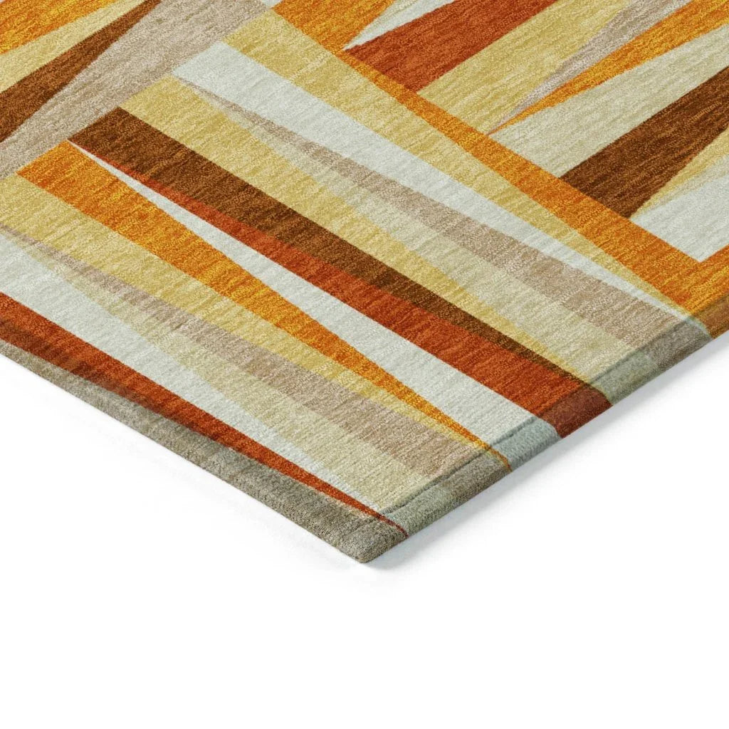 Azura Orange Washable Indoor-Outdoor Rug-Outdoor Rugs-LOOMLAN Rugs-LOOMLAN