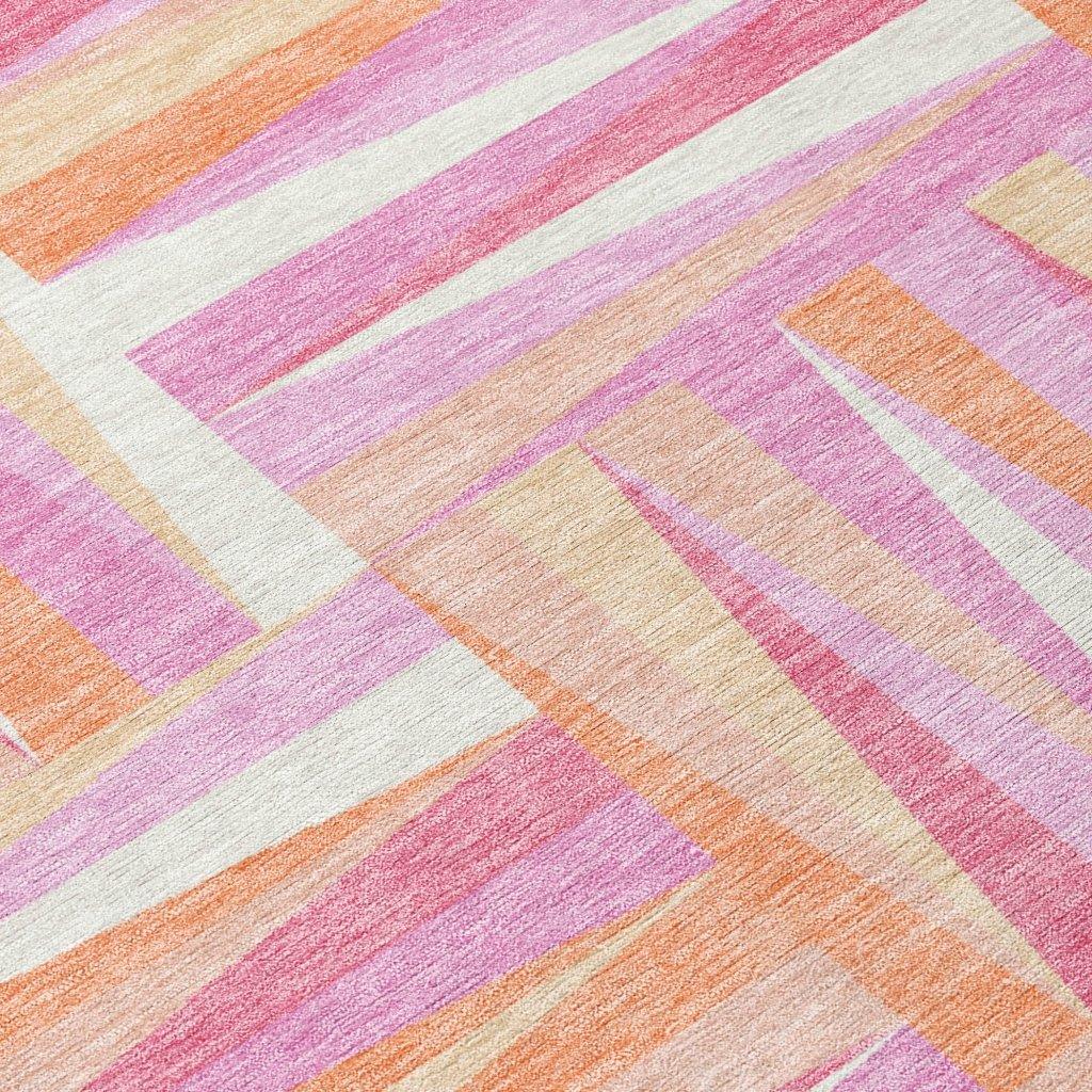 Azura Pink Washable Indoor-Outdoor Rug-Outdoor Rugs-LOOMLAN Rugs-LOOMLAN